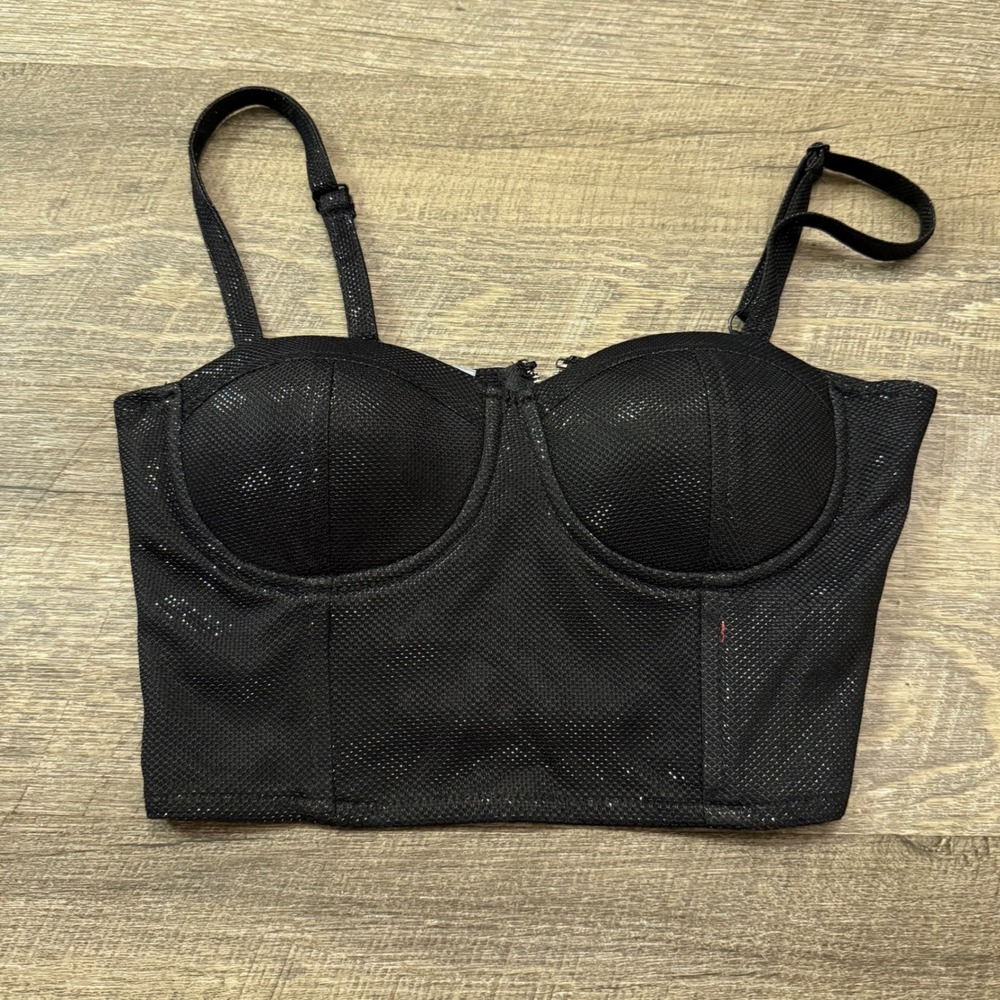 Charlotte Russe Bedazzled Corset Crop Top